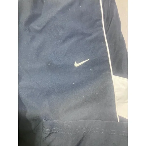 Nike Mens XXL Navy Blue Track Pants White Piping Mesh Lined Zipper Cuffs RN56323 - Picture 2 of 9